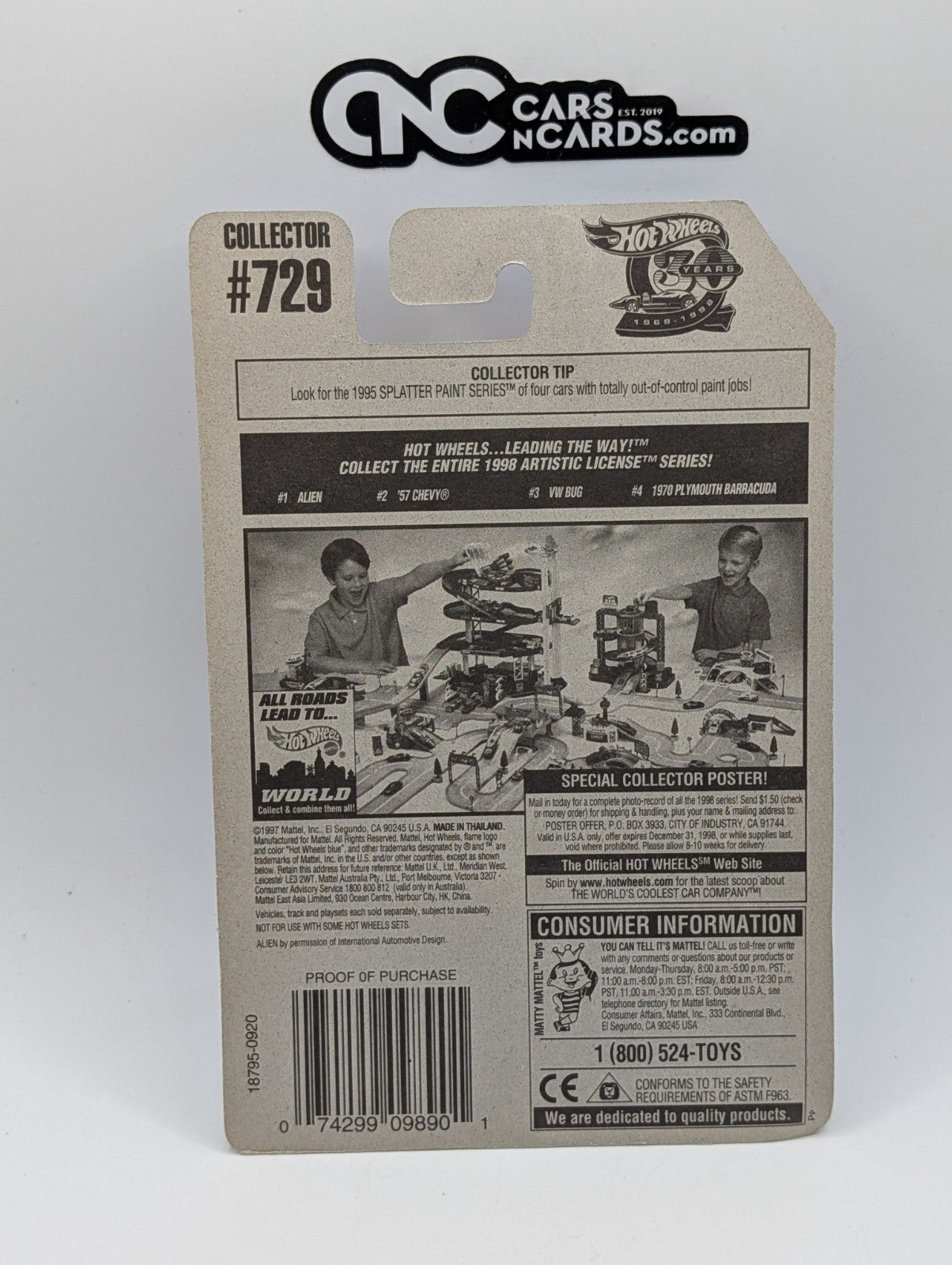 1998 Hot Wheels Artistic License 1/4 Alien White (Soft Corners)