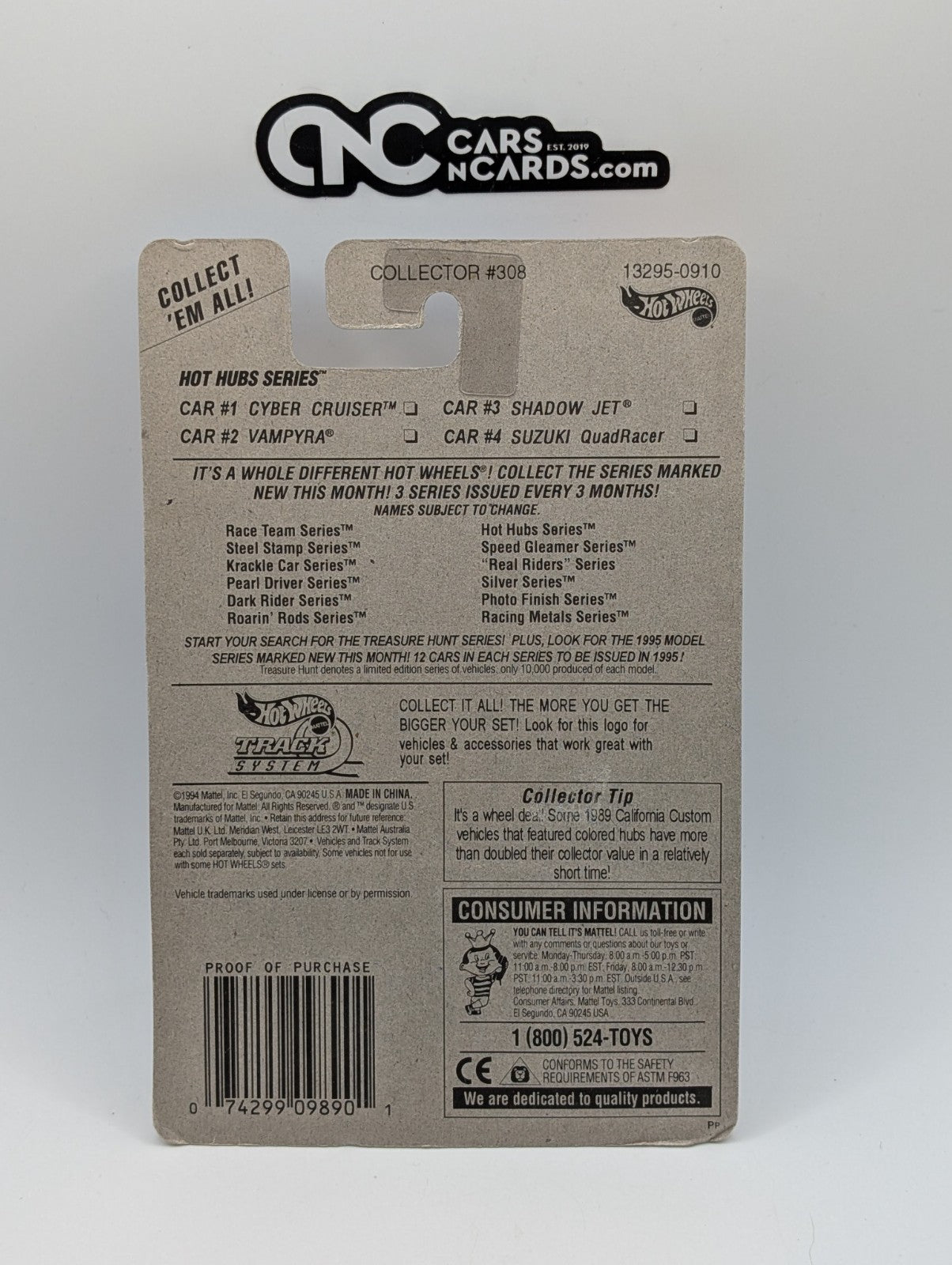 1995 Hot Wheels Hot Tubs 2/4 Vampyra Purple 13295 (Card Damage)