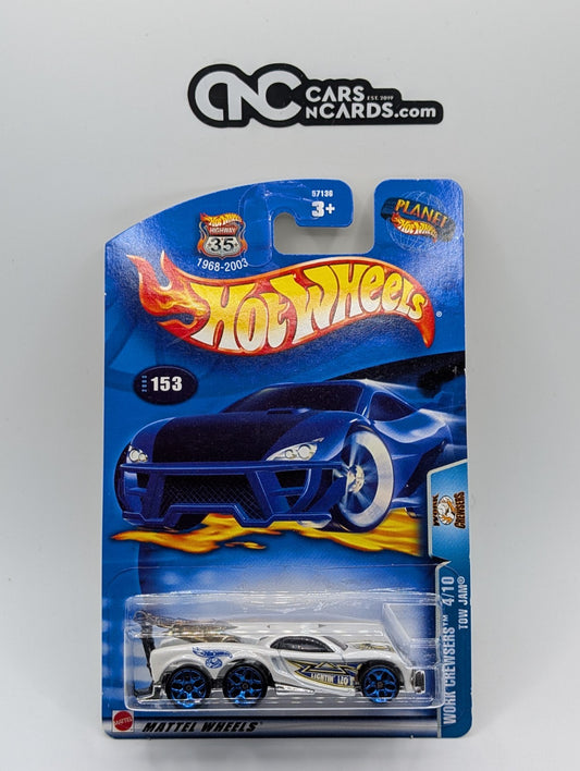 1998 Hot Wheels Work Crewsers 4/10 Tow Jam White #153 (Soft Corners)