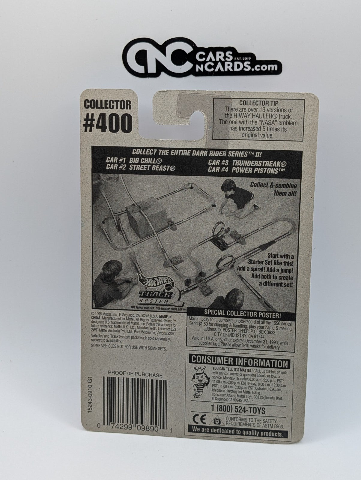 1996 Hot Wheels Dark Rider II Big Chill Silver 15243 (Card Damage)