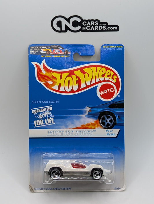 1997 Hot Wheels White Ice Series 1/4 Speed Machine 16934 (Card Damage)