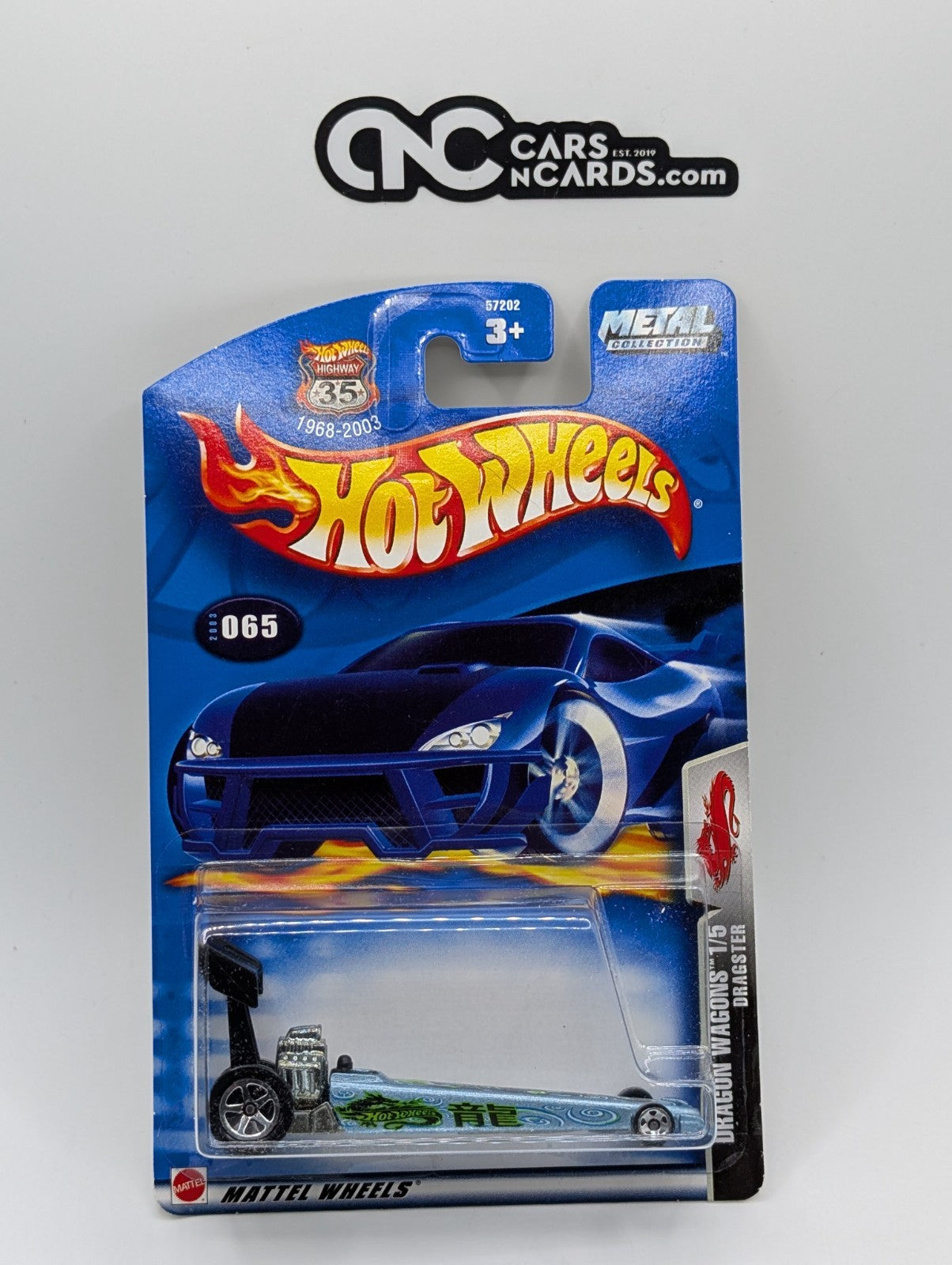 2003 Hot Wheels Dragon Wagons 1/5 Dragster #65 (Soft Corners)