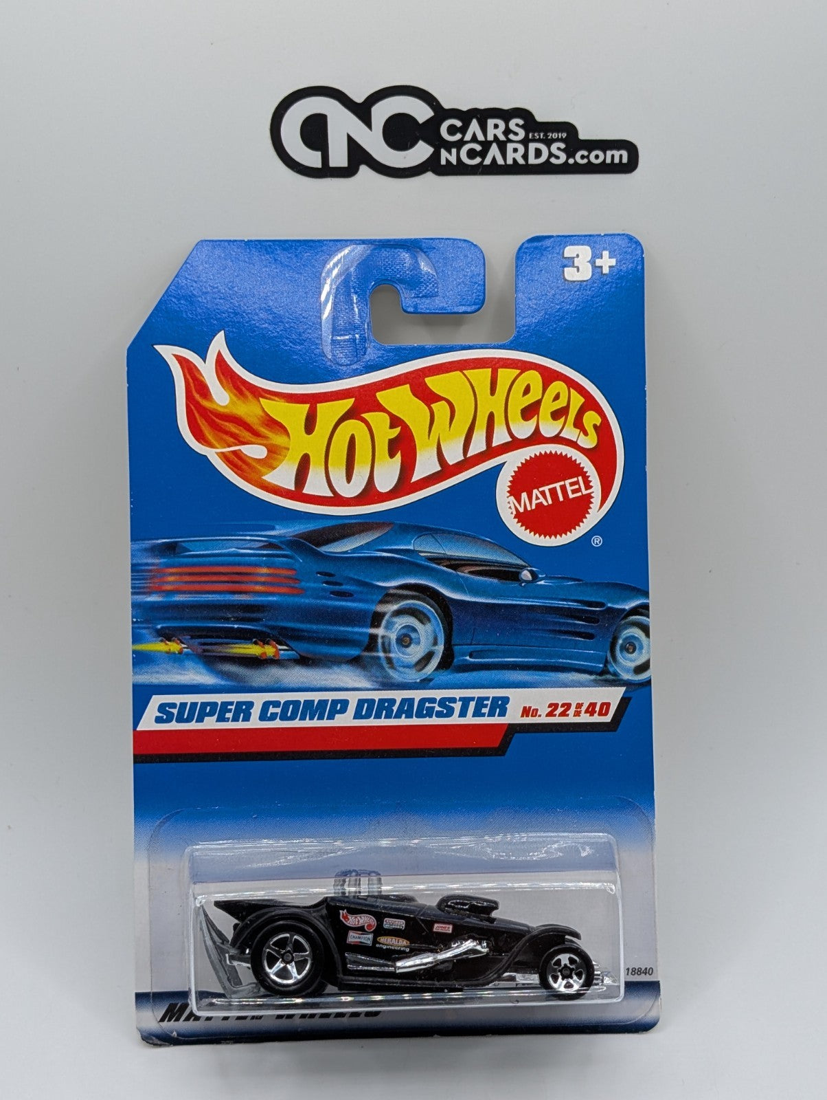 1998 Hot Wheels First Editions 22/40 Super Comp Dragster Black (Soft Corners)