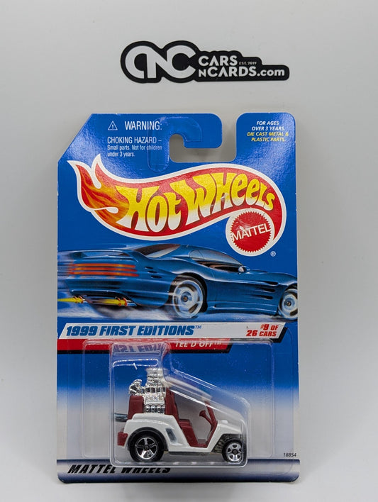 1999 Hot Wheels First Editions 9/26 Tee'd Off White 19854 (Card Damage)