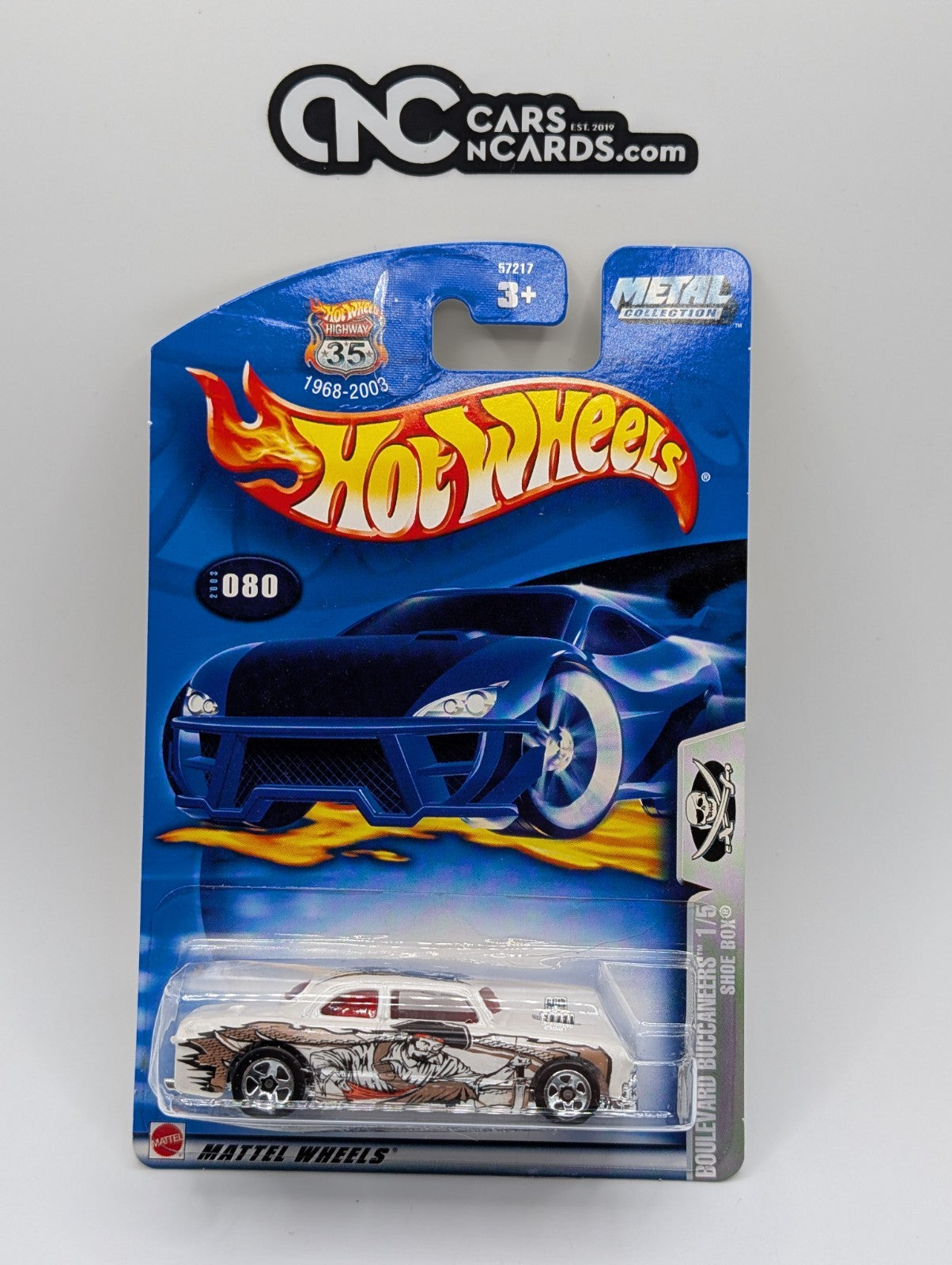 2003 Hot Wheels Boulevard Buccaneers Shoe Box White #80 (Damaged)