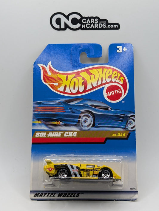 1998 Hot Wheels Flyin' Aces 3/4 Sol-Aire CX4 Yellow 18805 (Card Damage)