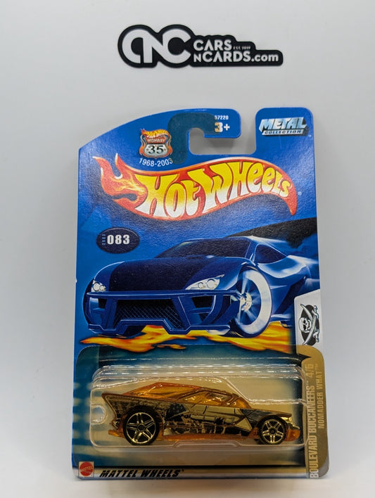 2003 Hot Wheels Boulevard Buccaneers 4/5 Nomadder What #83 (Yellow Blister)