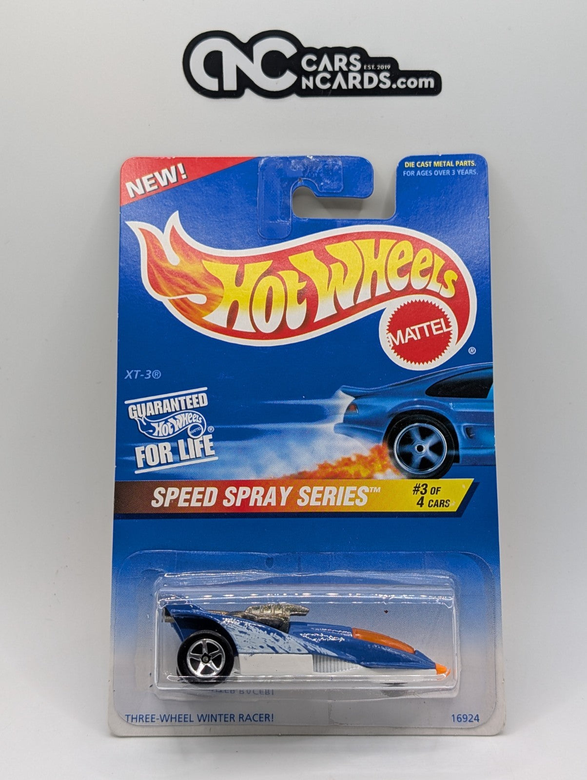 1997 Hot Wheels Speed Spray 3/4 XT-3 Blue 16924 (Card Damage)