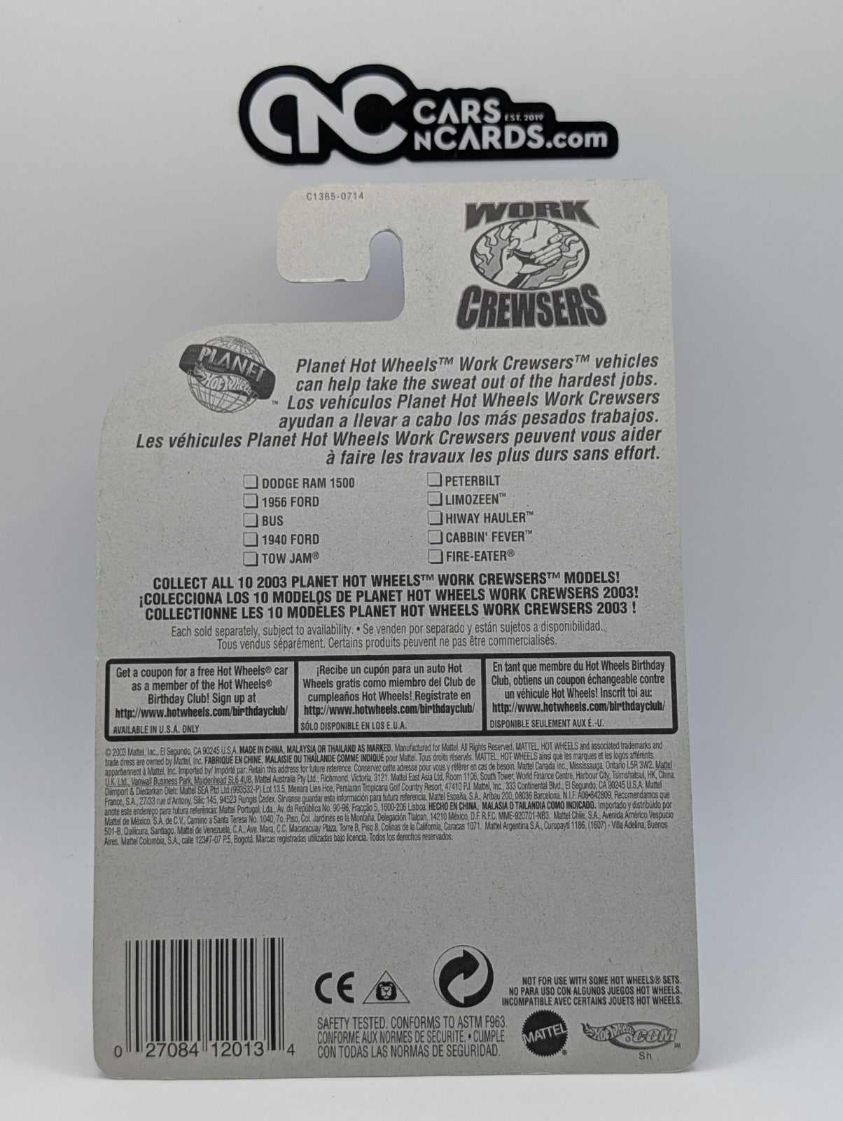 2003 Hot Wheels Work Crewsers 9/10 Cabbin' Fever Orange #186 (Soft Corners)