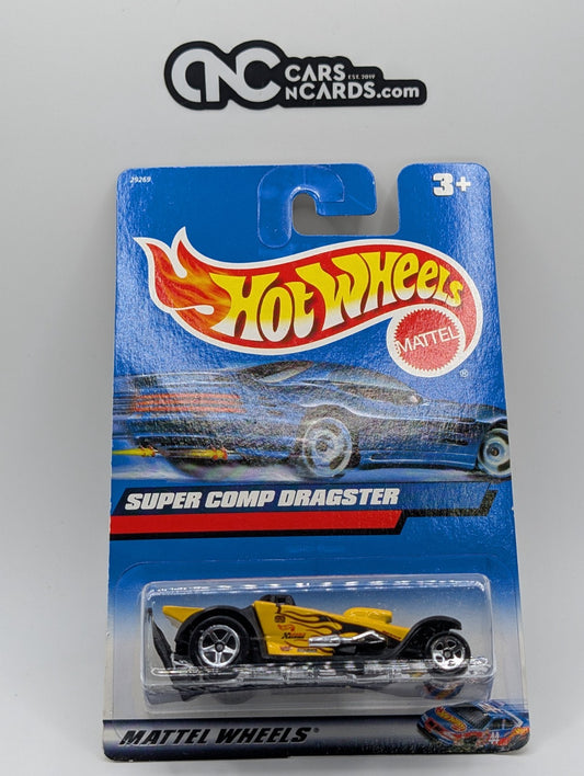2000 Hot Wheels Super Comp Dragster Yellow #214 (Soft Corners)