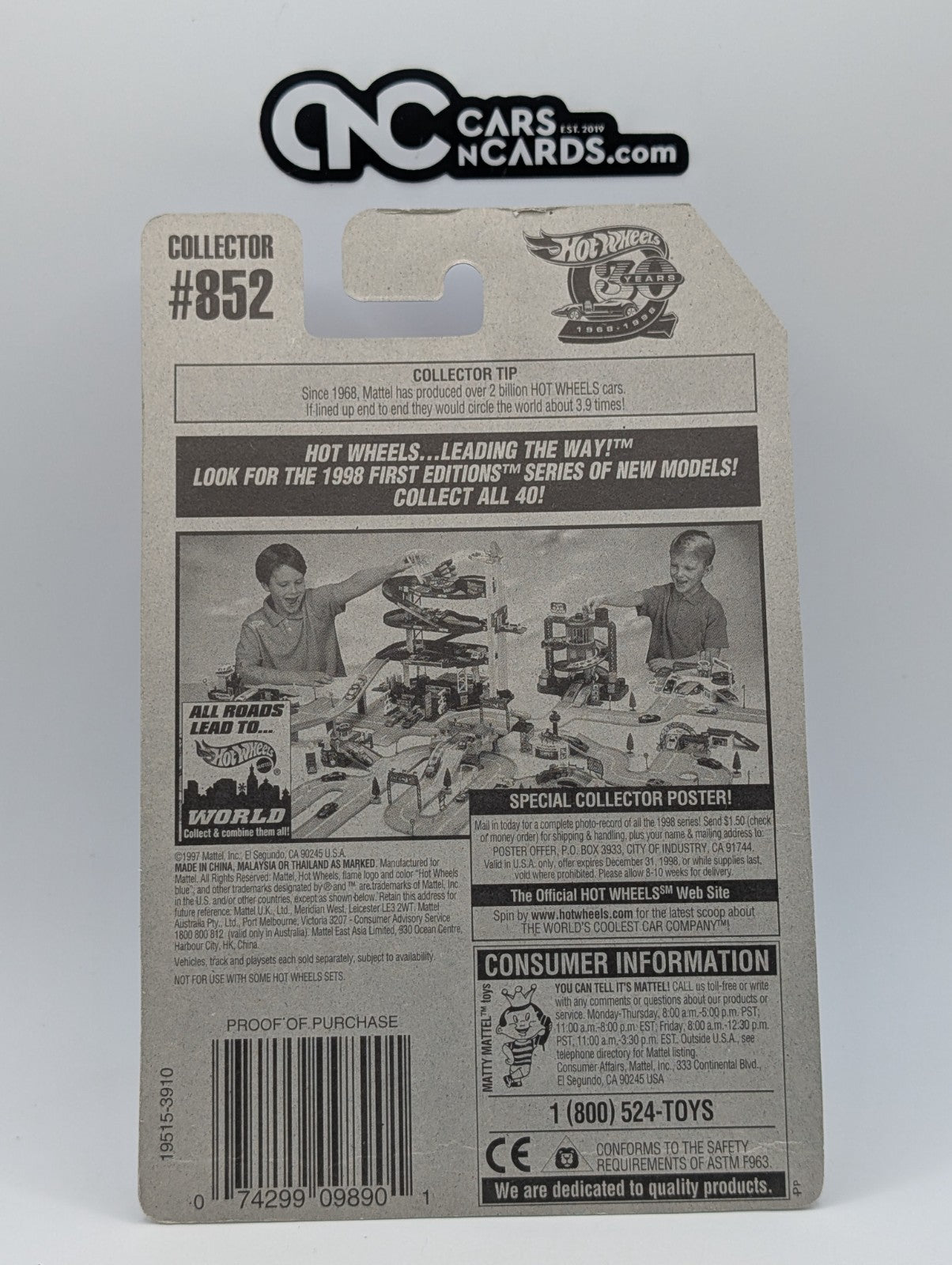 1998 Hot Wheels Rigor-Motor Purple 19515 (Card Damage)
