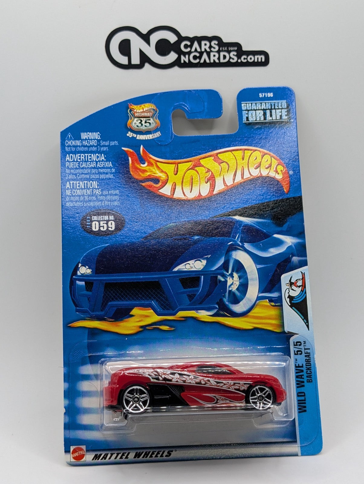 2003 Hot Wheels Wild Wave 5/5 Backdraft Red #59 (Soft Corners)