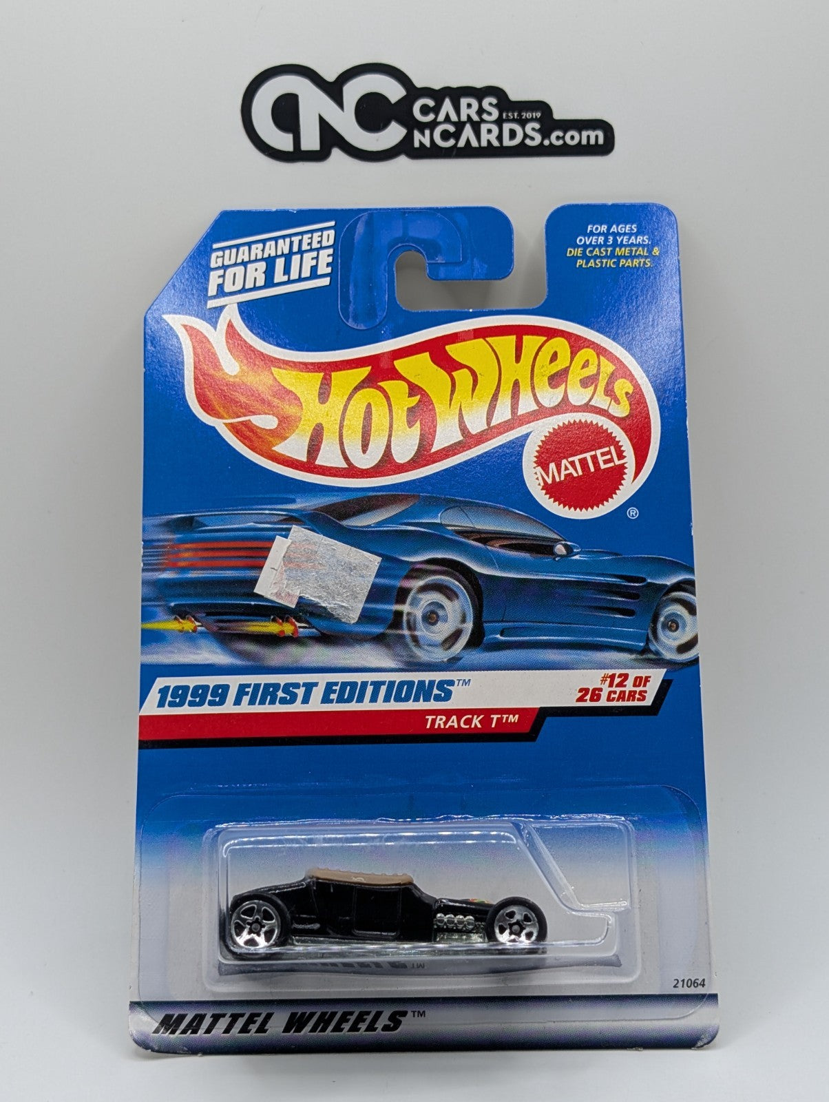 1999 Hot Wheels First Editions 12/26 Track T Black 21064 (Card Damage)