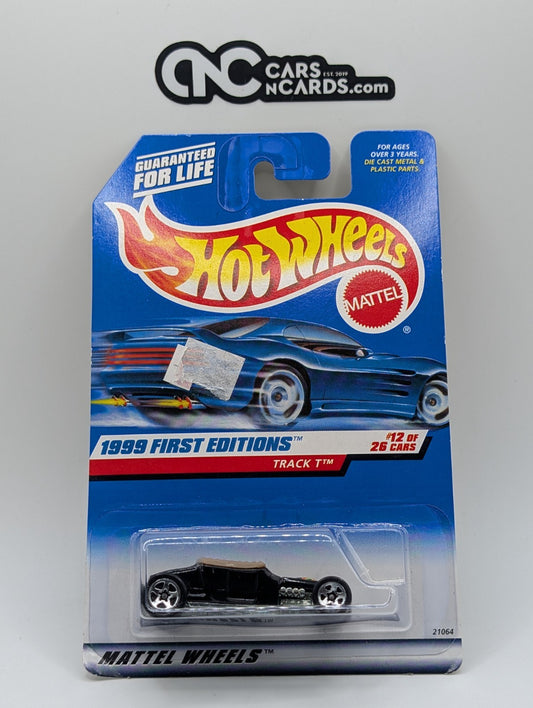 1999 Hot Wheels First Editions 12/26 Track T Black 21064 (Card Damage)