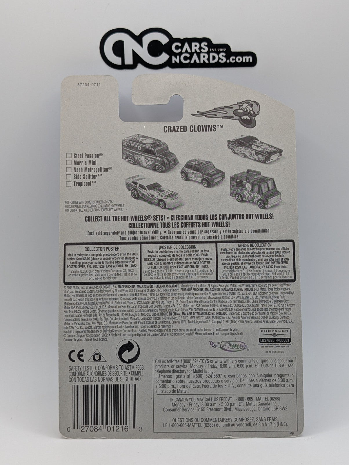 2003 Hot Wheels Crazed Clowns 3/5 Nash Metropolitan #97 (Soft Corners)