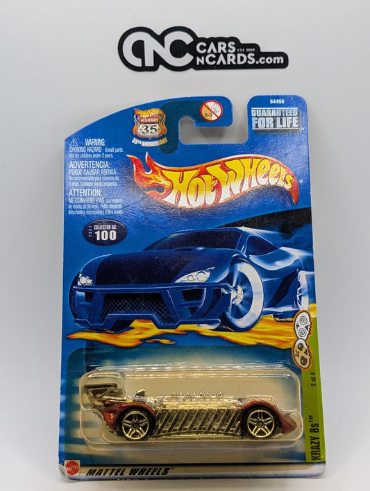 2002 Hot Wheels Grave Rave 2/4 Krazy 8s #100 (Yellow Blister)