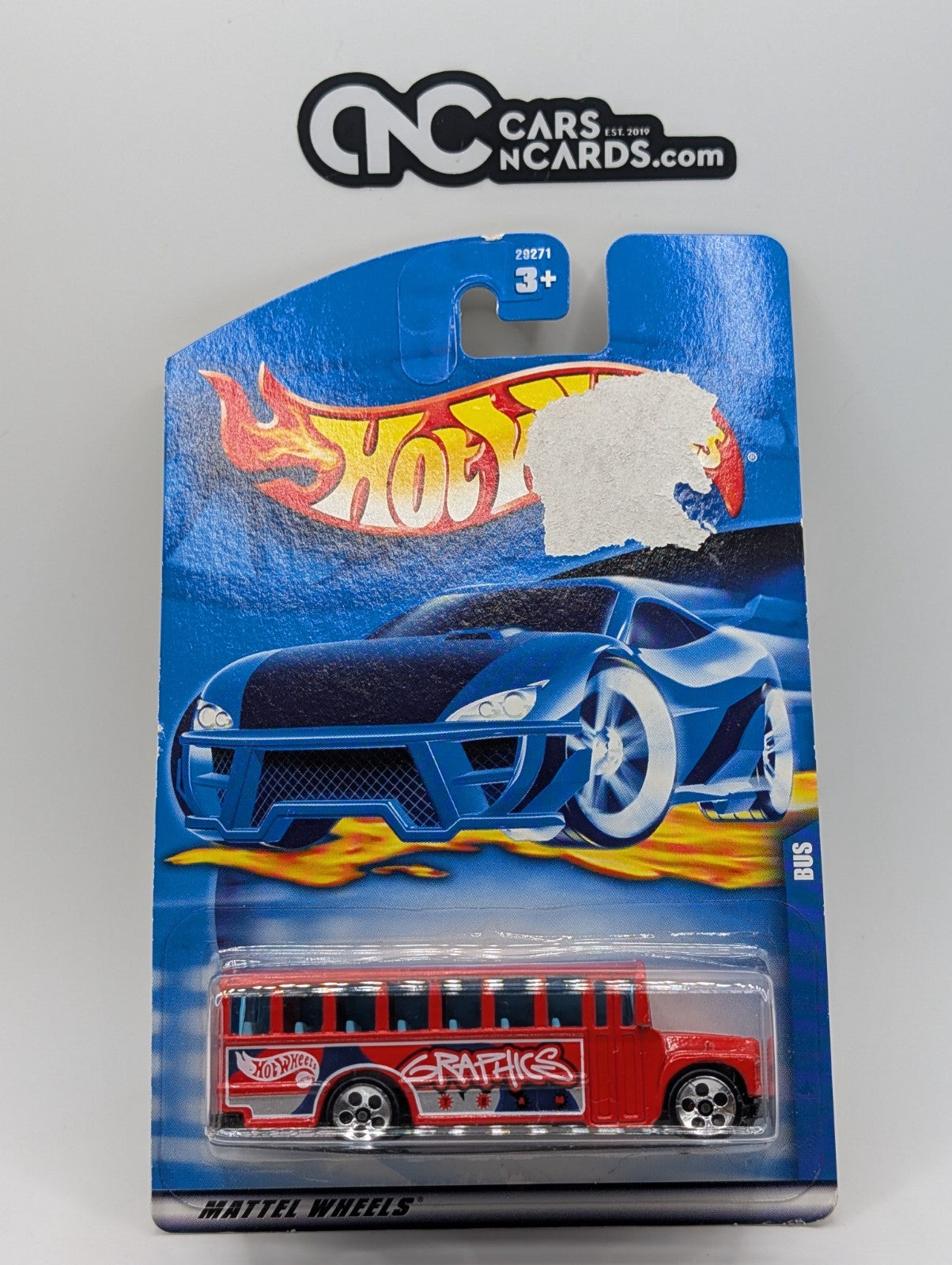 2000 Hot Wheels School Bus Red #216 (Card Damage)