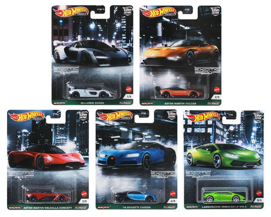 2021 Hot Wheels Premium Car Culture Exotic Envy Full Set of 5 Cars