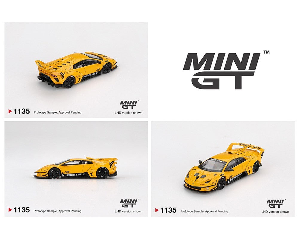 Mini GT 1:64 LB-Silhouette WORKS MURCIELAGO GT Evo – Yellow MGT01135BL