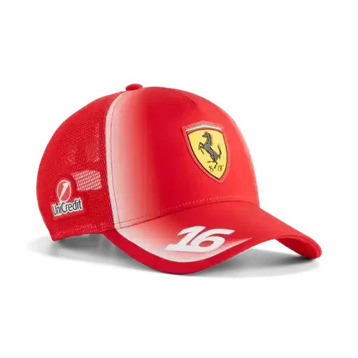 Scuderia Ferrari F1 2026 Charles Leclerc Team Trucker Hat - Puma Red