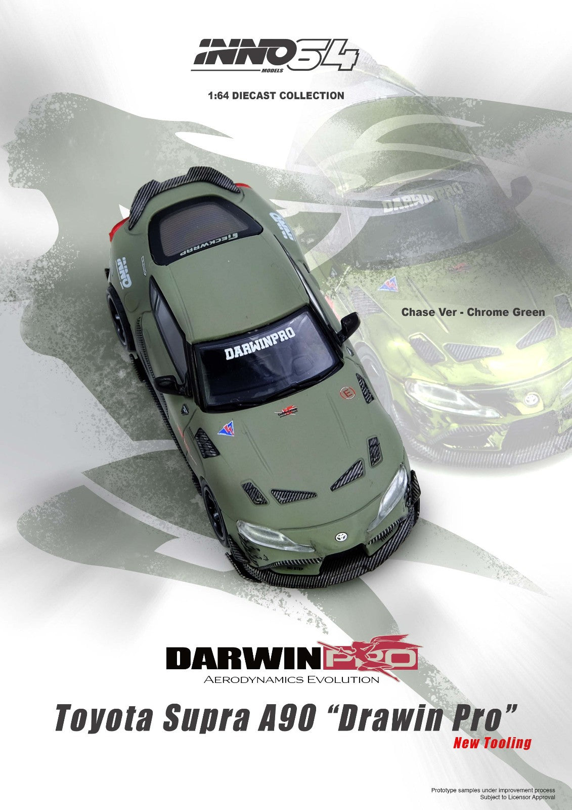 INNO64 1:64 TOYOTA SUPRA A90 DARWIN PRO Matt Green IN64-A90DP-MATGR Sealed