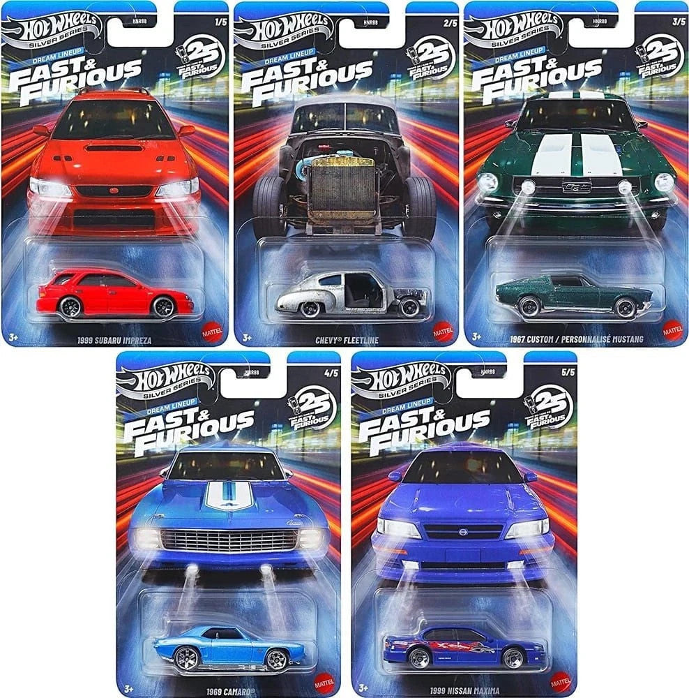 2026 Hot Wheels Silver Series Fast & Furious Dream Lineup Mix 2 Set of 5
