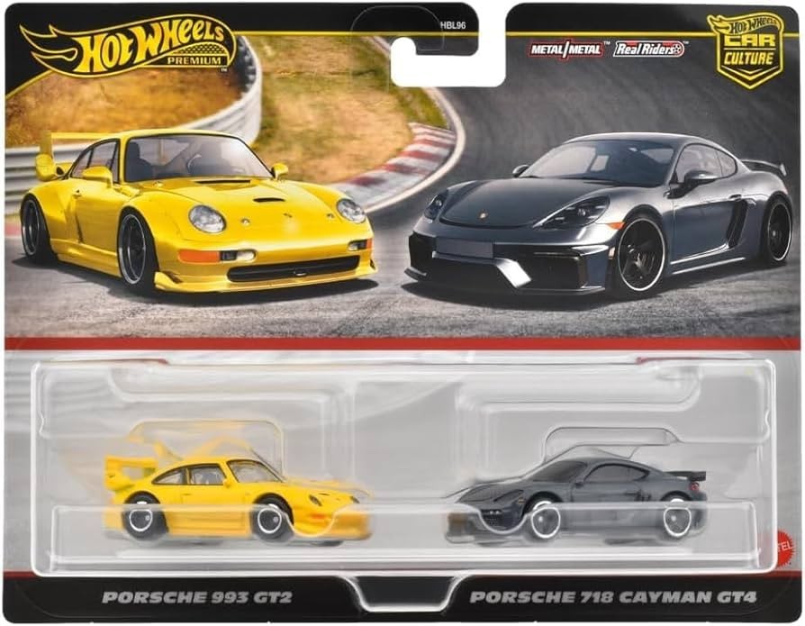 2024 Hot Wheels Premium Car Culture 2 Pack Porsche 993 GT2 & Porsche 718 Cayman