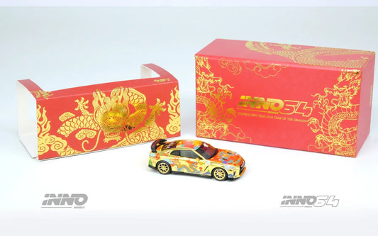 INNO64 Chinese New Year Special Edition 2024 Nissan GT-R R35 Gold Open Box