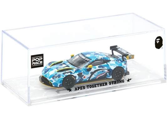 Bape x Aston Martin GT3 Blue POPRACE 1:64 Scale Model Car Open Box