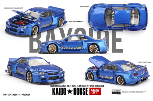 Kaido House x MINI GT 1:64 Nissan Skyline GT-R (R34) KHMG 158 Open Box
