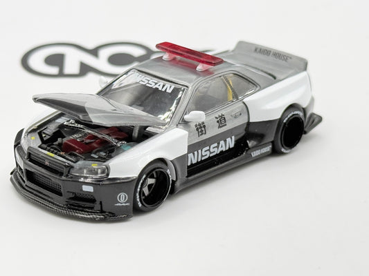 Kaido House x MINI GT 1:64 Nissan Skyline GT-R (R34) Police KHMG 120 CHASE