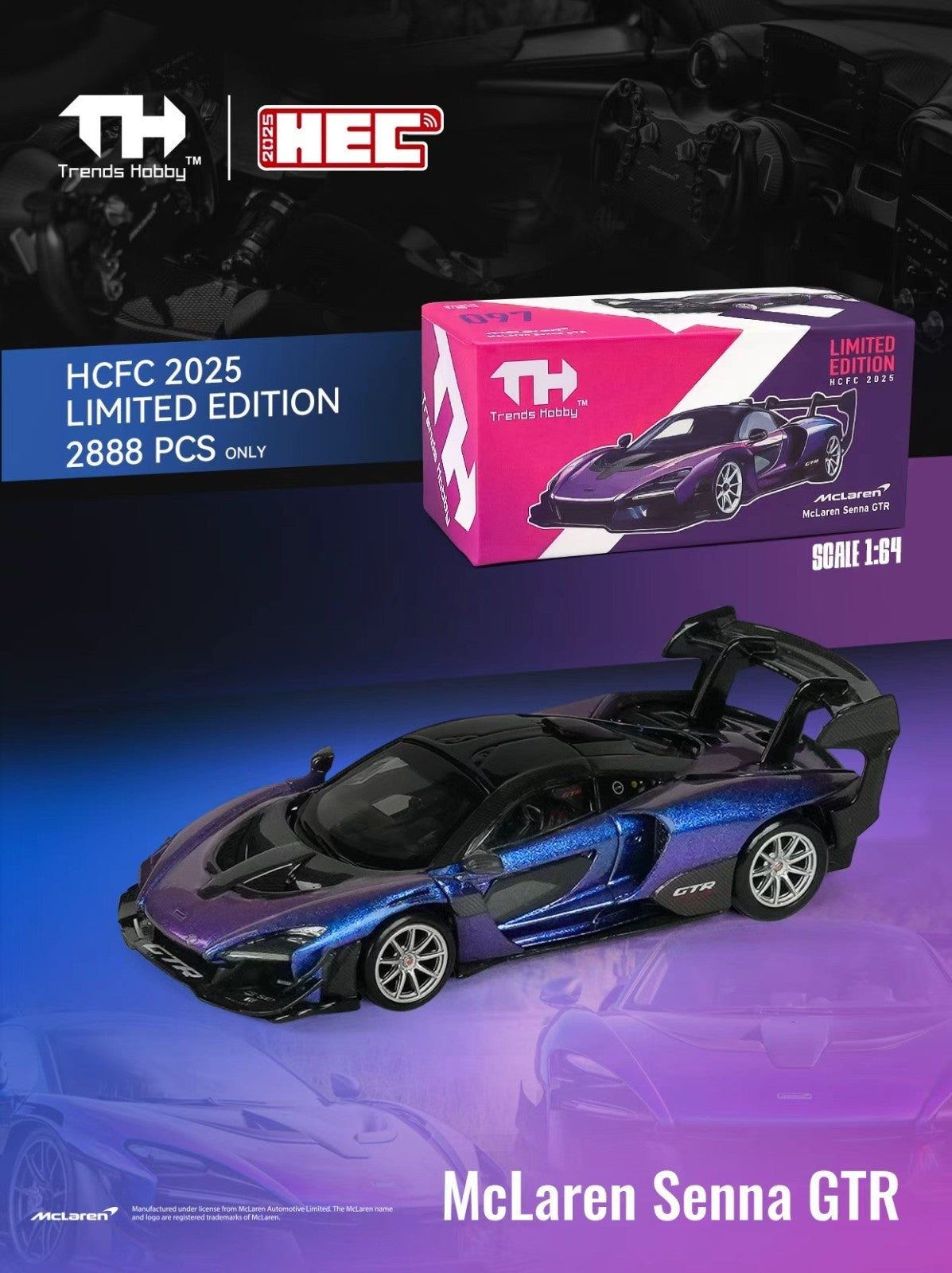 Trends Hobby 1:64 McLaren Senna GTR Magic Purple HCFC 2025 Limited Edition 24108