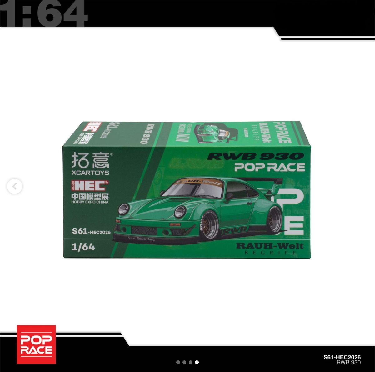 POPRACE 1:64 RWB 930 Green HEC 2026 Sealed Box