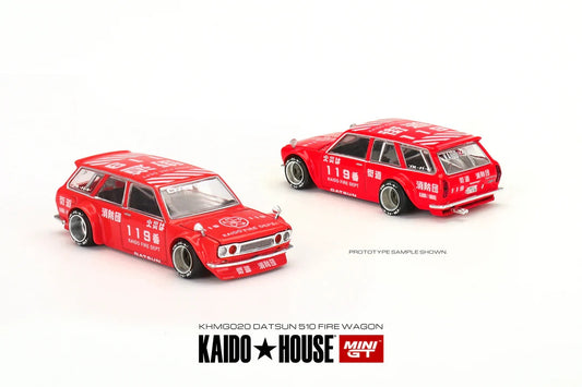 Kaido House x Mini GT KHMG020 Datsun 510 Wagon Fire Wagon Open Box