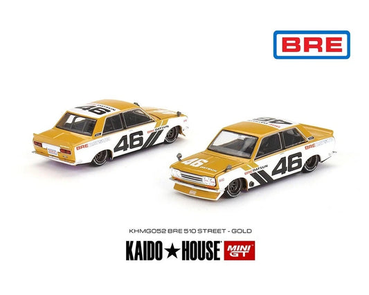 Mini GT x Kaido House KHMG052 Datsun 510 Pro Street Gold Open Box