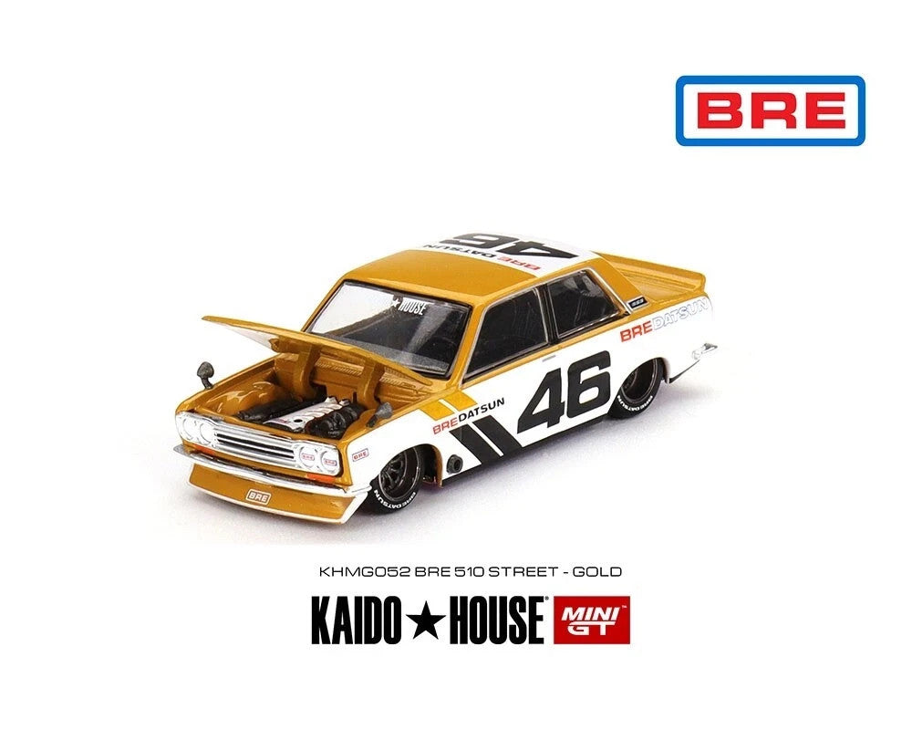 Mini GT x Kaido House KHMG052 Datsun 510 Pro Street Gold Open Box