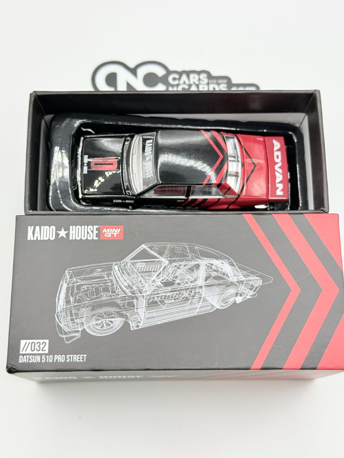 Mini GT x Kaido House KHMG032 Datsun 510 Pro Street Advan Open Box
