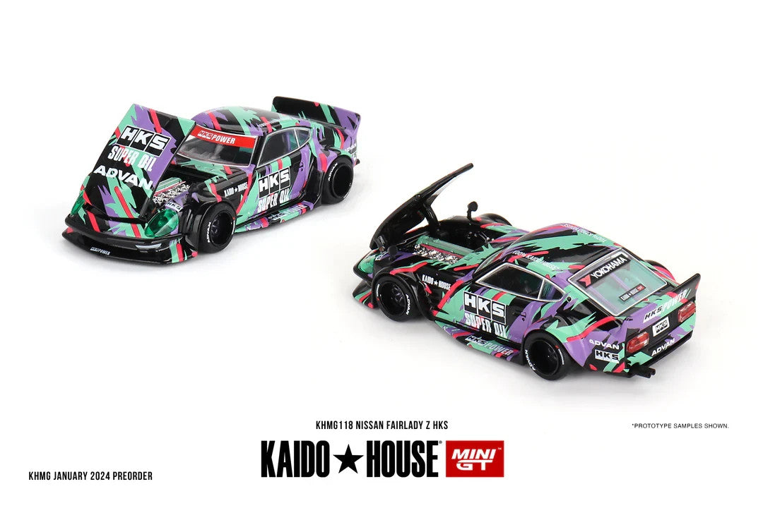 Kaido House x Mini GT KHMG118 Datsun Fairlady Z Kaido GT Larry Chen V1 Open Box