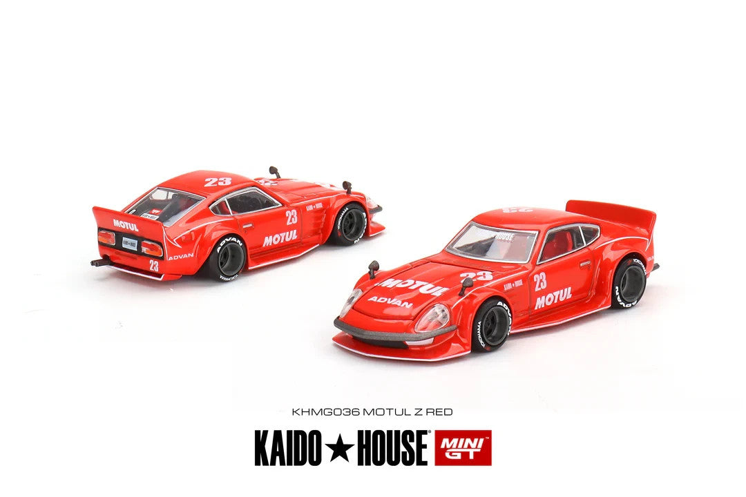Kaido House x Mini GT KHMG036 Datsun Fairlady Z Motul Red Open Box