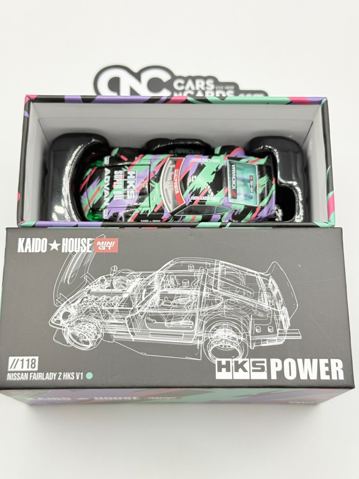 Kaido House x Mini GT KHMG118 Datsun Fairlady Z Kaido GT Larry Chen V1 Open Box