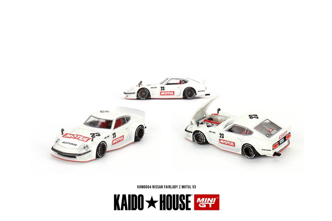 Kaido House x Mini GT KHMG064 Datsun Fairlady Z Motul V3 Open Box