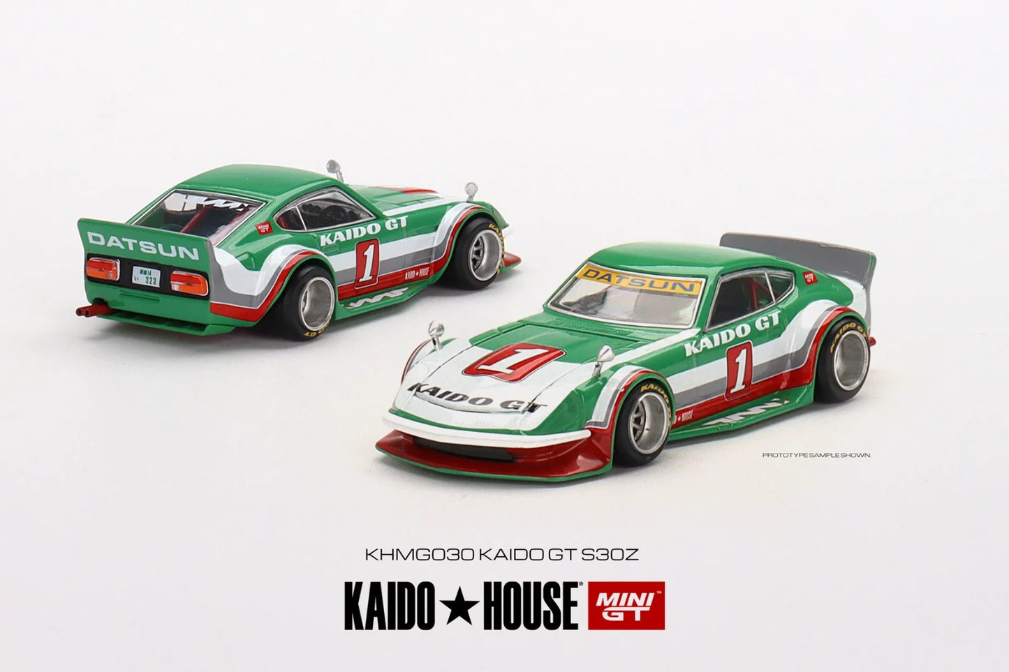 Kaido House x Mini GT KHMG030 Datsun Fairlady Z Kaido GT Green Open Box