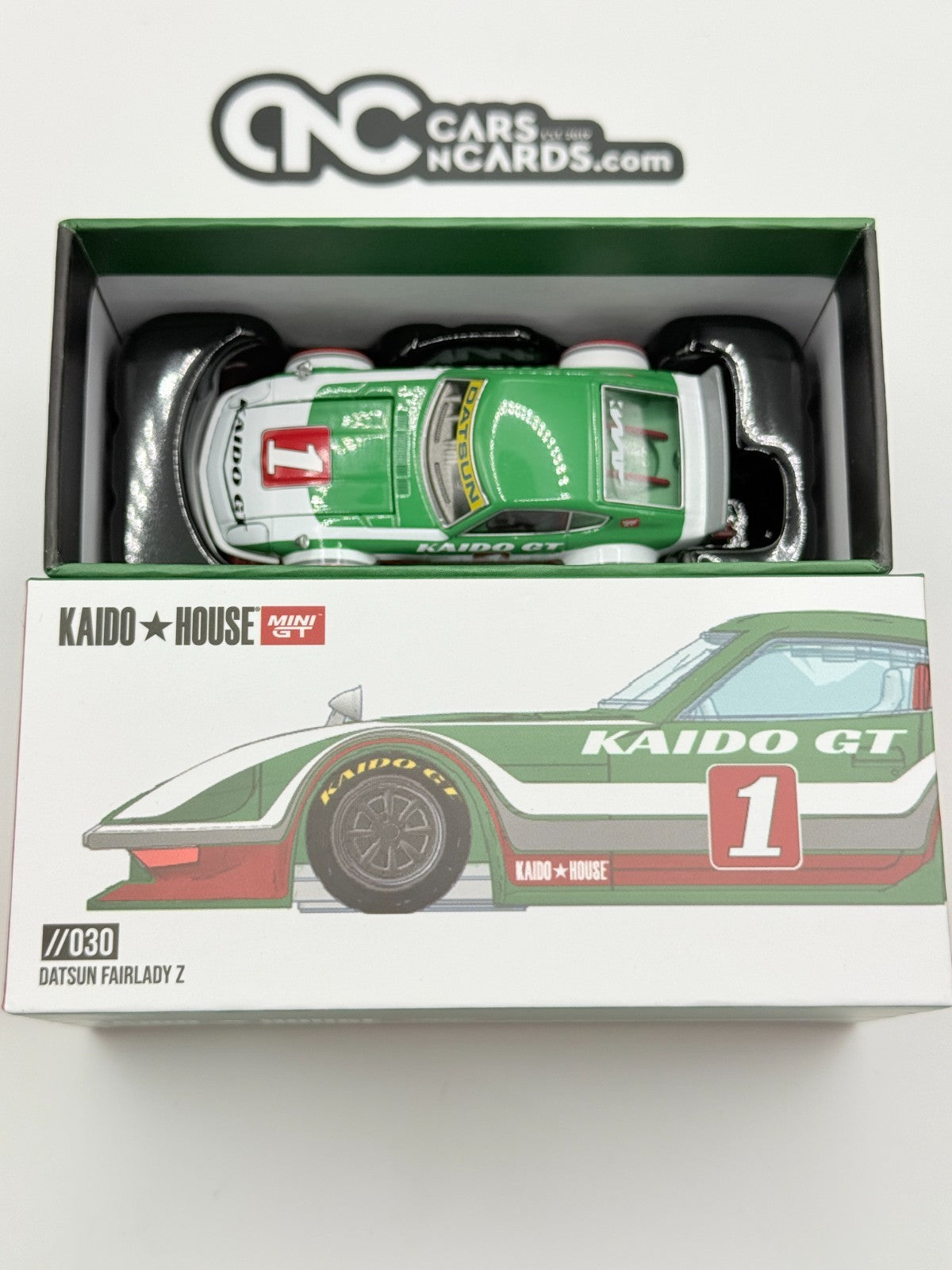 Kaido House x Mini GT KHMG030 Datsun Fairlady Z Kaido GT Green Open Box