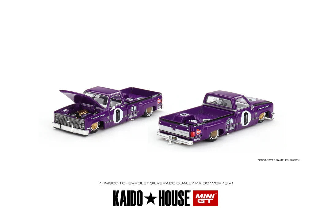 Kaido House x Mini GT 1:64 KHMG084 Chevrolet Silverado KAIDO WORKS V1 Open Box