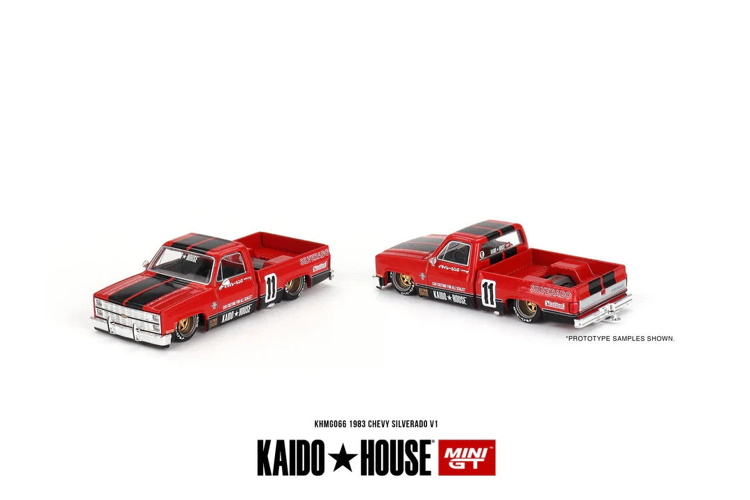Kaido House x Mini GT 1:64 KHMG066 Chevrolet Silverado KAIDO WORKS V1 Open Box