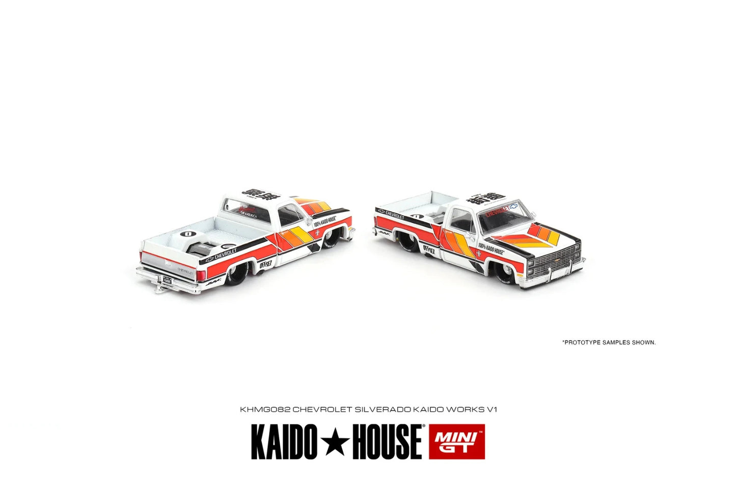 Kaido House x Mini GT 1:64 KHMG082 Chevrolet Silverado KAIDO WORKS V1 Open Box