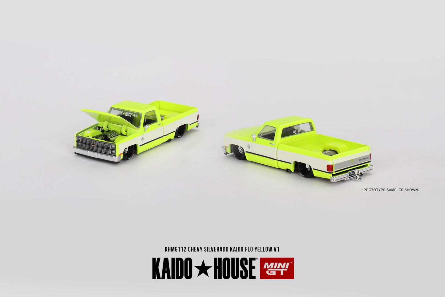 Kaido House x Mini GT 1:64 KHMG112 Chevrolet Silverado KAIDO WORKS V1 Open Box