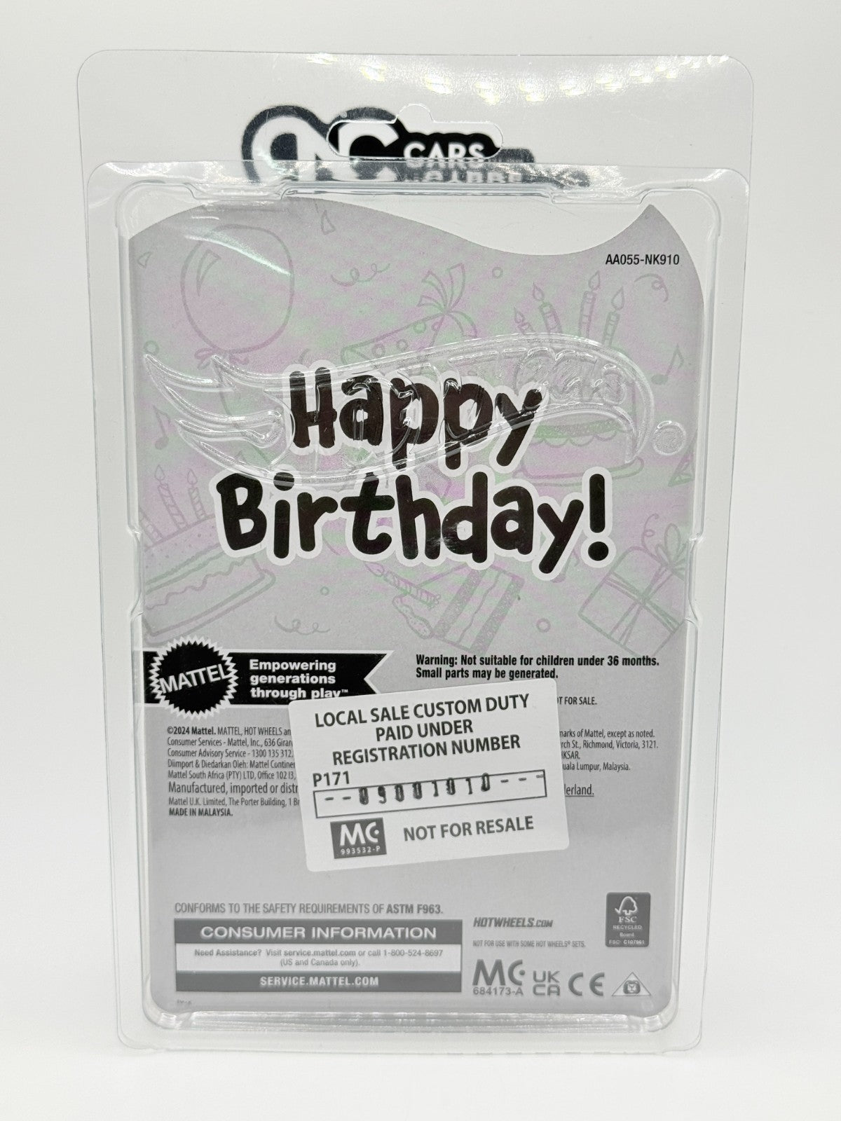 2025 Hot Wheels Mattel Employee Car Exclusive Happy Birthday Dairy Delivery