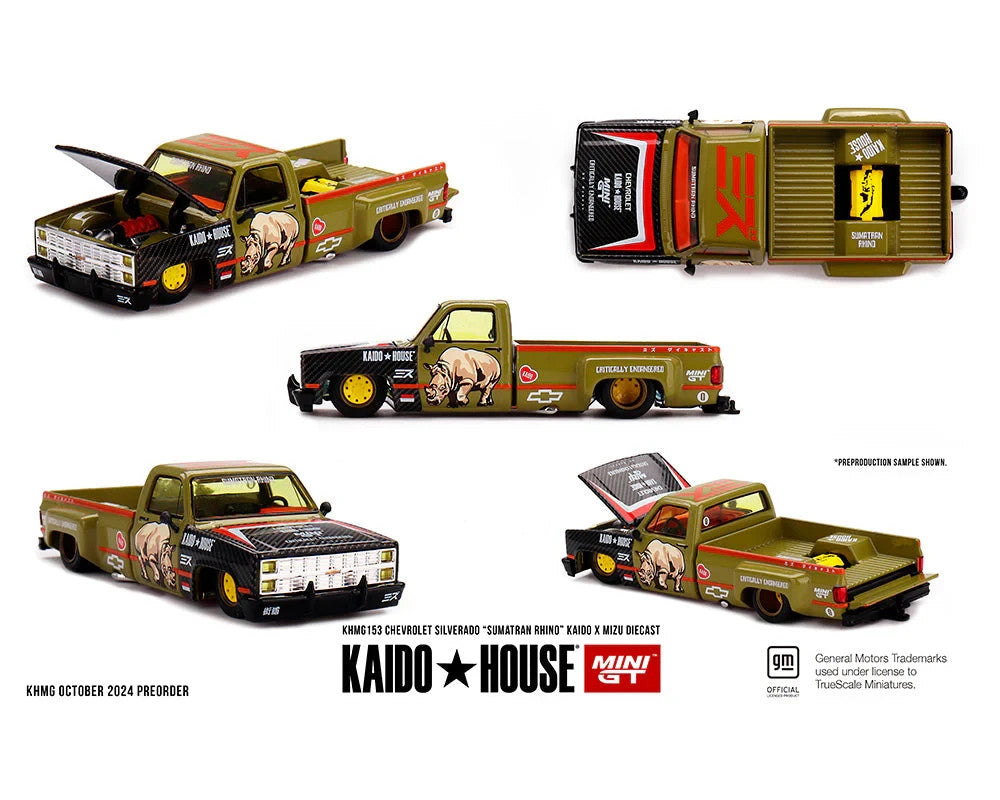 Kaido House x Mini GT 1:64 KHMG153 Chevrolet Silverado Sumatran Rhino Open Box