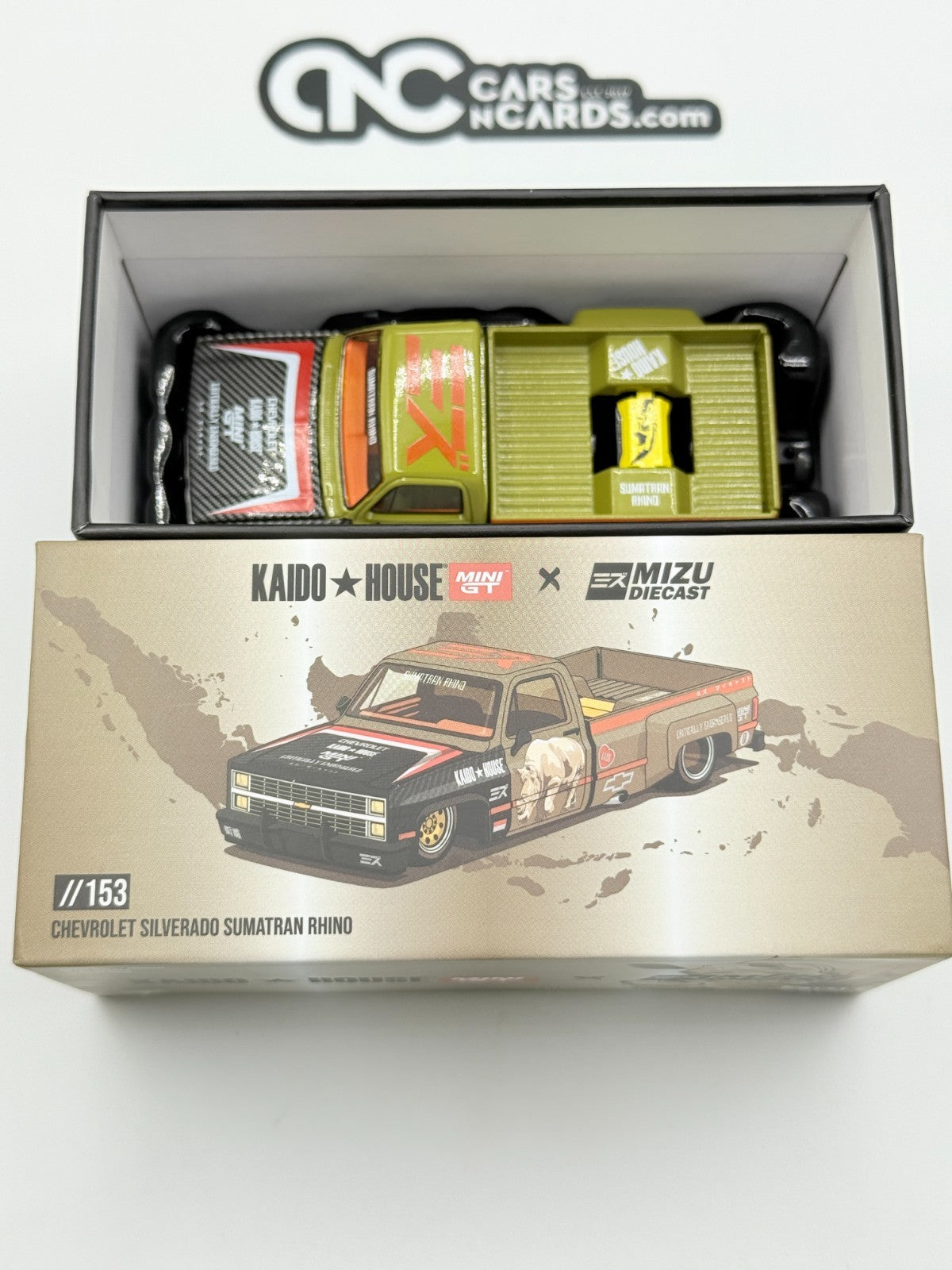 Kaido House x Mini GT 1:64 KHMG153 Chevrolet Silverado Sumatran Rhino Open Box